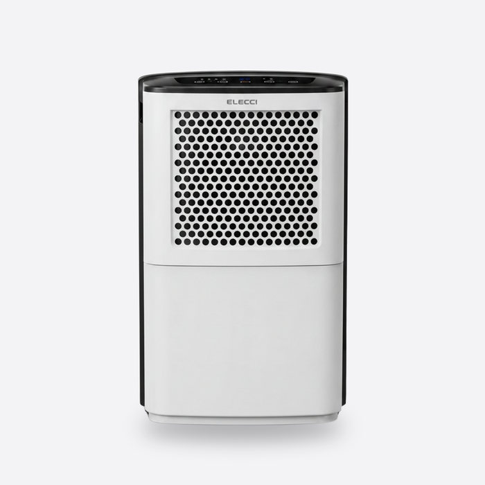 Déshumidificateur compact 12 L — packshot studio gris clair