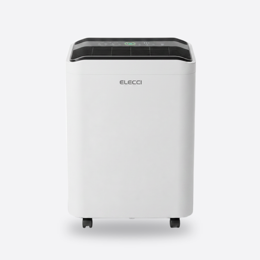 Déshumidificateur grande capacité 26 L — packshot studio gris clair