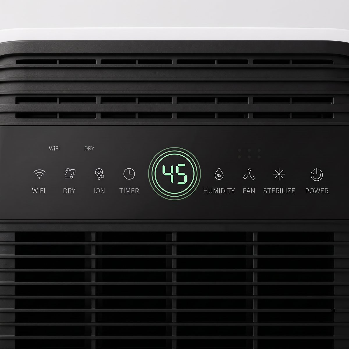 Déshumidificateur grande capacité 26 L — panneau de commande
