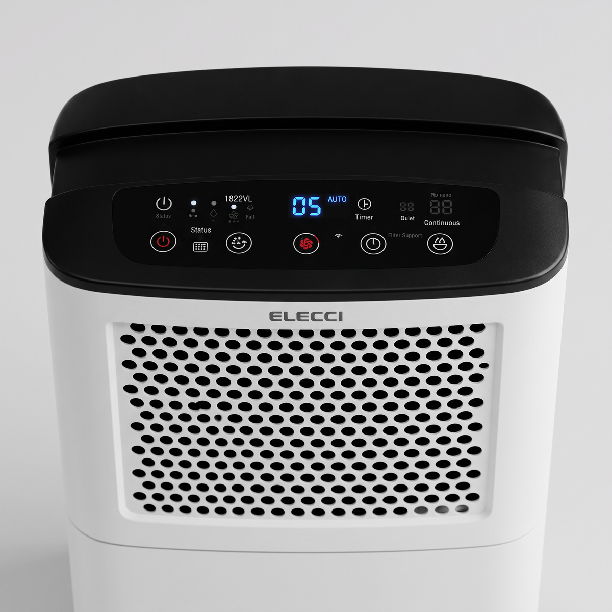 Déshumidificateur compact 12 L — panneau de commande