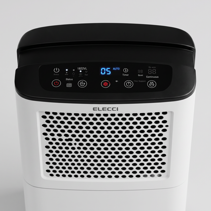 Déshumidificateur compact 12 L — panneau de commande