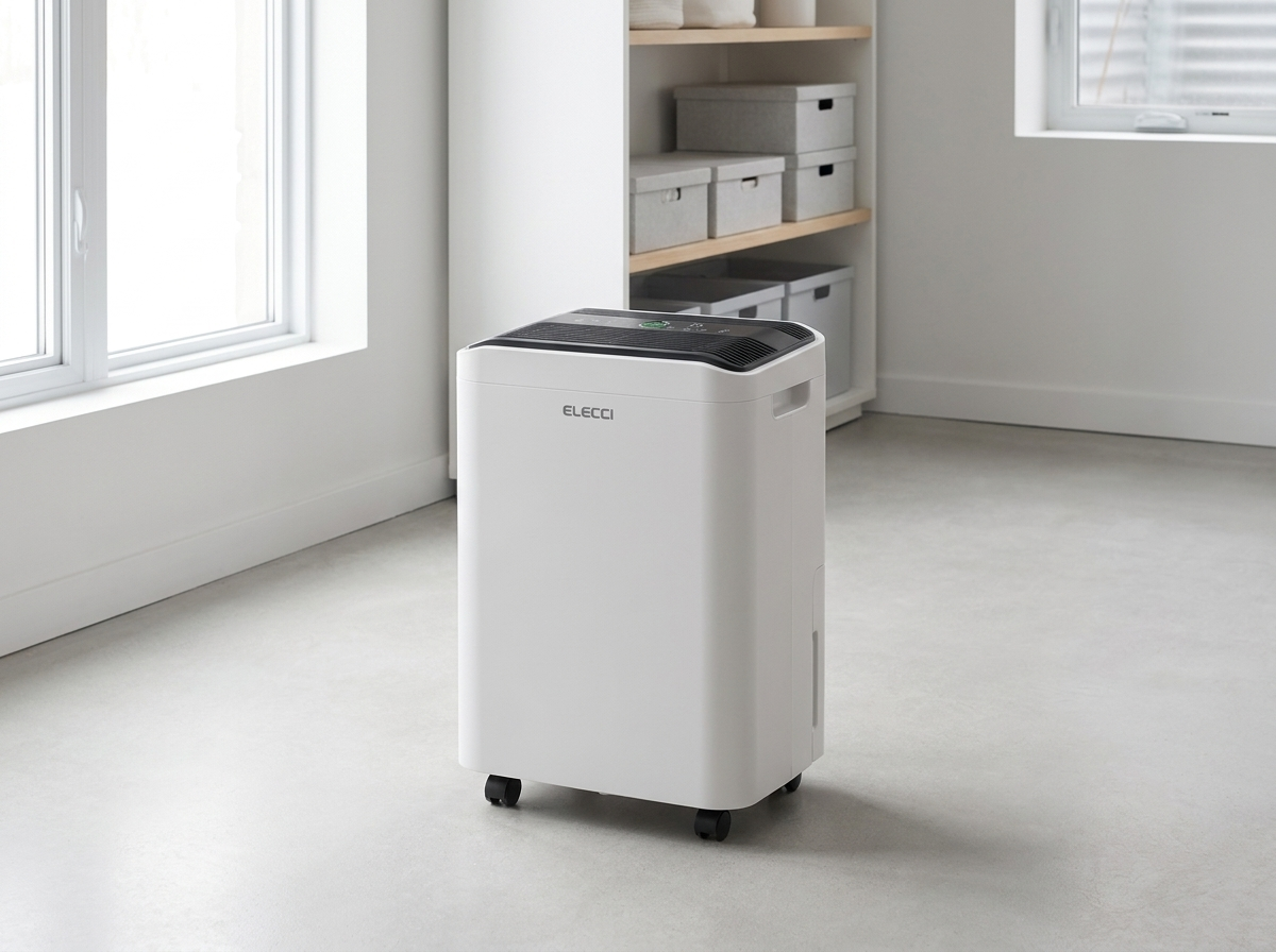 Déshumidificateur grande capacité 26 L dans un sous-sol aménagé