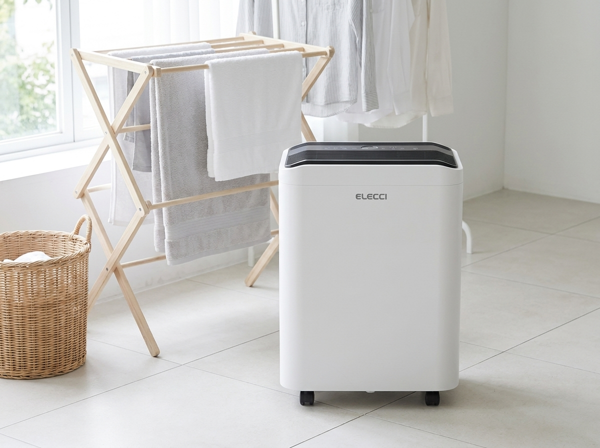 Déshumidificateur grande capacité 26 L en mode séchage du linge